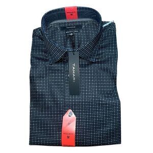 NWT TAHARI Men’s Regular Fit Stretch Collard Shirt Size M